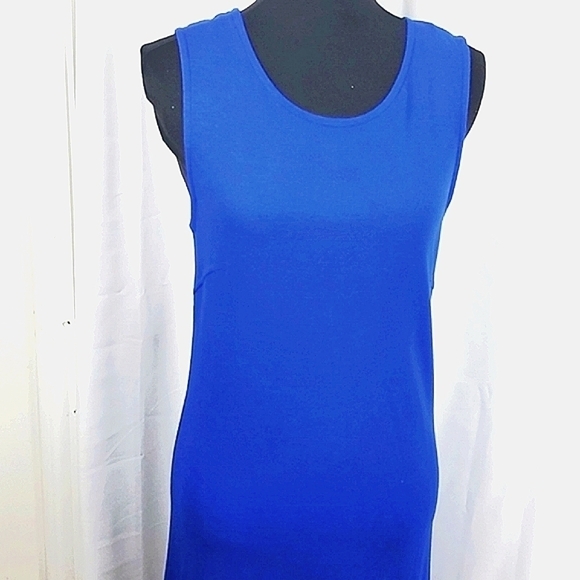 Adore Sleeveless Blue round neckline ruffle hemline Size Medium new with tag - Picture 14 of 15